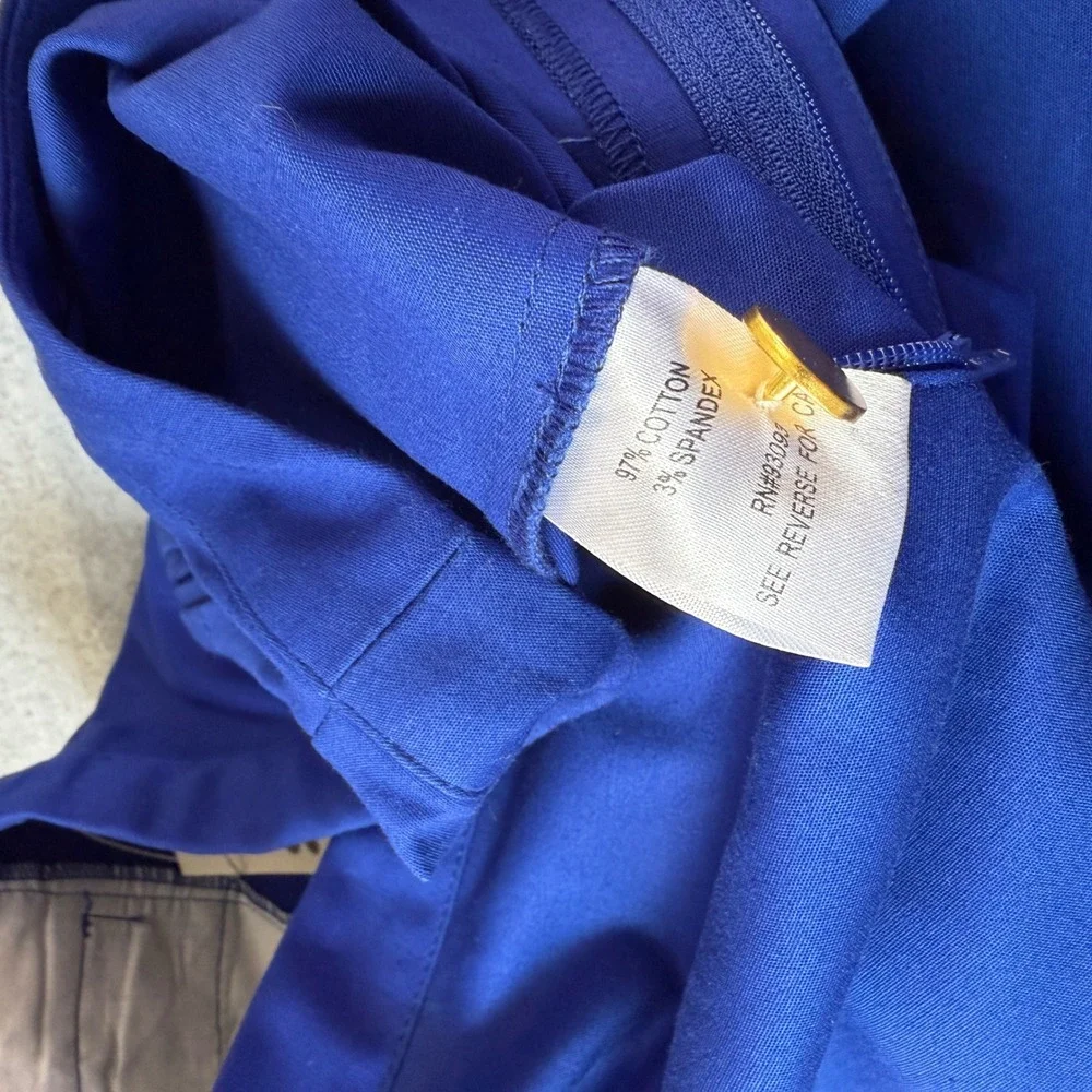 Tyler Boe‎ Royal Blue Ankle Pants Gold Button Career Casual Size 12 NWT